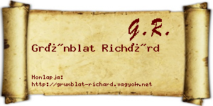Grünblat Richárd névjegykártya