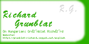 richard grunblat business card